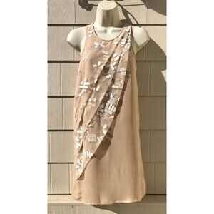 SACHIN + BABI For Ankasa Silk Shift Dress Pink Beige
